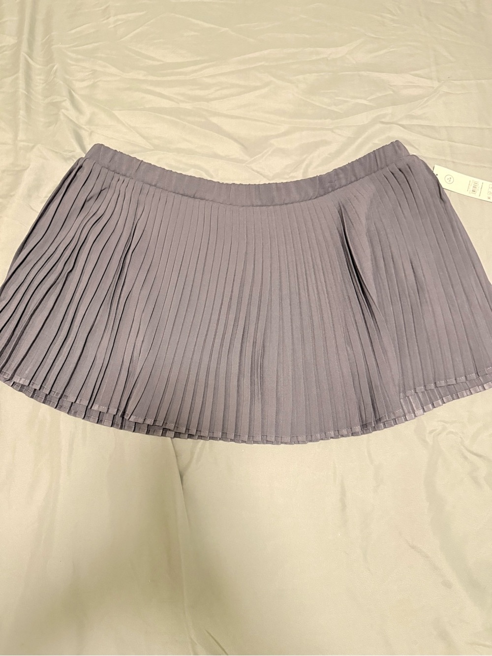 No Boundaries Lavender Gray Pleated Mini Skirt